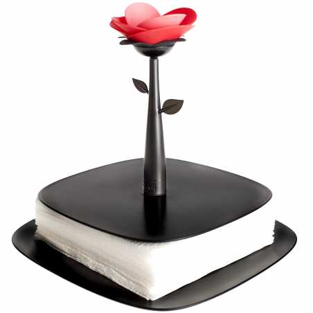 PORTE SERVIETTES NOIR/ROUGE "ROSE" VIGAR 5329