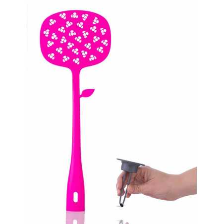 TAPETTE A MOUCHE AVEC PINCE ROSE FLOWER POWER VIGAR 7922