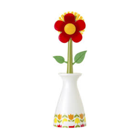 BROSSE VAISSELLE FLOWER POWER AVEC SUPPORT VIGAR 8383