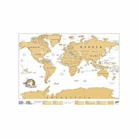 CARTE DU MONDE A GRATTER MARRON CLAIR 82.5 x 59.4 CM LUCKIES OF LONDON USLUSCR