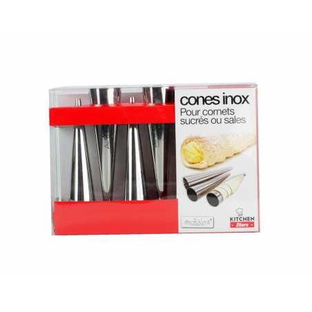 LOT DE 4 CONES EN INOX POUR CORNETS KITCHEN STORE ARD'TIME LT4CONE