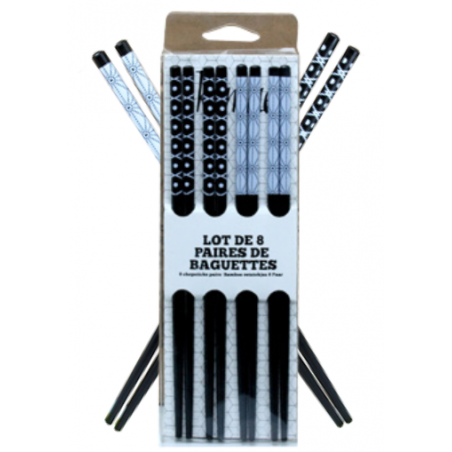 LOT DE 8 PAIRES DE BAGUETTES 22,5CM EN BAMBOU KOMAE ARD'TIME KOBAG