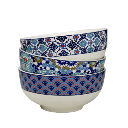 LOT DE 6 BOLS A PIED 15CM 480ML AZULEJOS ARD'TIME AZ-BOL15