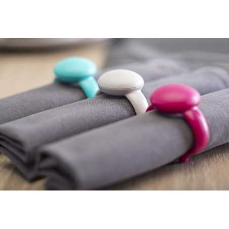 LOT DE 4 RONDS DE SERVIETTES TURQUOISE "TAULA" VIGAR 8559