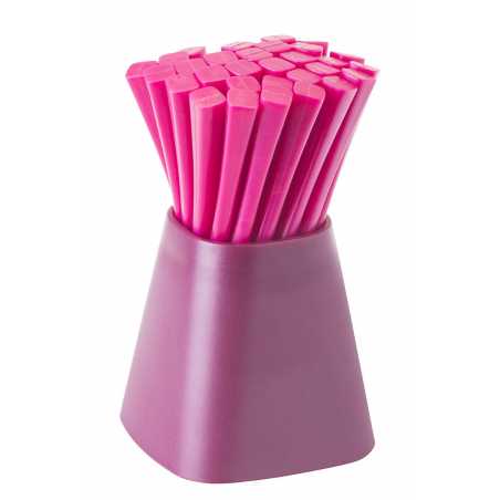 SET DE 30 PIQUES APERITIF ROSE/GRENAT AVEC SUPPORT "TAULA" VIGAR 8842