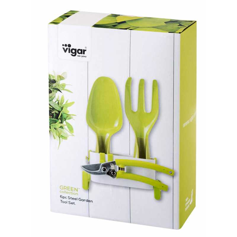 SET D'OUTILS DE JARDIN VERT ET BLANC "GARDEN" VIGAR 8564