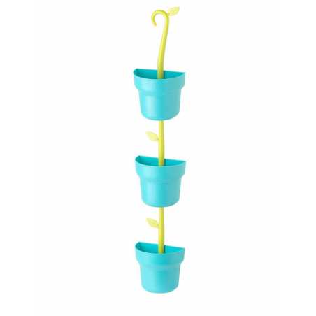 LOT DE 3 POTS TURQUOISE AVEC SUPPORT "GREEN" VIGAR 8973