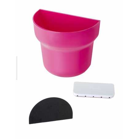 LOT DE 3 POTS FUSCHIA AVEC SUPPORT ADHESIF "GREEN" VIGAR 8978