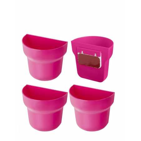 LOT DE 3 POTS FUSCHIA AVEC SUPPORT ADHESIF "GREEN" VIGAR 8978