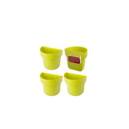 LOT DE 3 POTS VERT AVEC SUPPORT ADHESIF "GREEN" VIGAR 8980