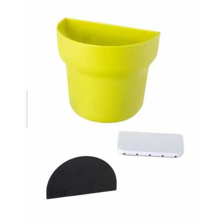 LOT DE 3 POTS VERT AVEC SUPPORT ADHESIF "GREEN" VIGAR 8980