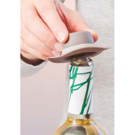 SET A VIN UN BOUCHON GRIS EN FORME DE CHAPEAU + 6 MARQUE VERRES VIGAR  8460/1