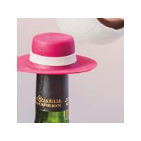 SET A VIN UN BOUCHON GRENAT EN FORME DE CHAPEAU + 6 MARQUE VERRES VIGAR  8460/2