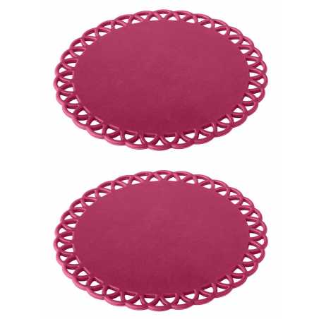 LOT DE 2 DESSOUS DE TASSE GRENAT 11CM EN SILICONE "MAID" VIGAR 8533