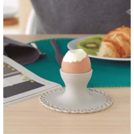 COQUETIER EN SILICONE GRIS CLAIR "MAID" 8534