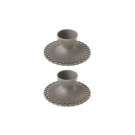 LOT DE 2 COQUETIERS EN SILICONE GRIS "MAID" 8614