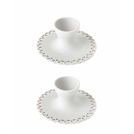 LOT DE 2 COQUETIERS EN SILICONE GRIS CLAIR "MAID" 8615