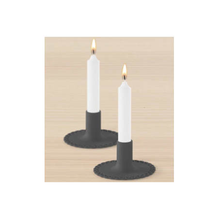 LOT DE 2 BOUGEOIRS EN SILICONE GRIS "MAID" VIGAR 8616