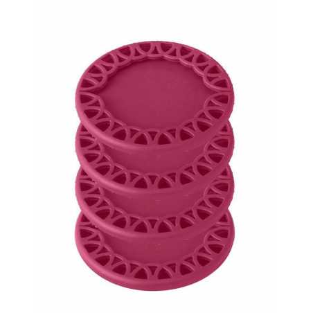 LOT DE 4 DESSOUS DE VERRE EN SILICONE GRENAT "MAID" VIGAR 8631