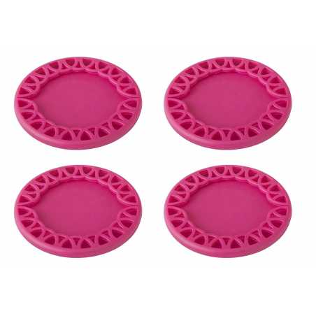 LOT DE 4 DESSOUS DE VERRE EN SILICONE ROSE "MAID" VIGAR 8632