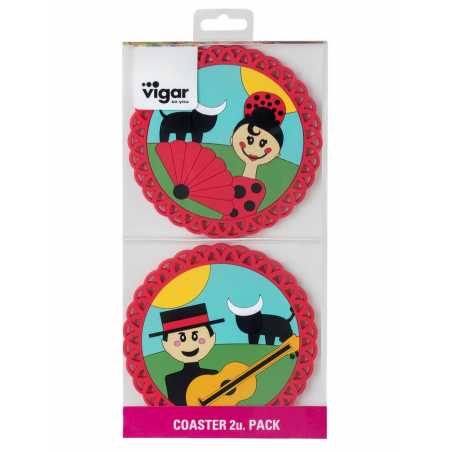 LOT DE 2 DESSOUS DE VERRE DOLLS FLAMENCO VIGAR 6914