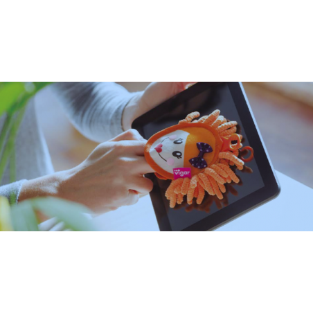 LOT DE 2 CHIFFONS MICROFIBRE POUR ECRAN ORANGE ET NOIR "DOLLS" VIGAR 6947/1