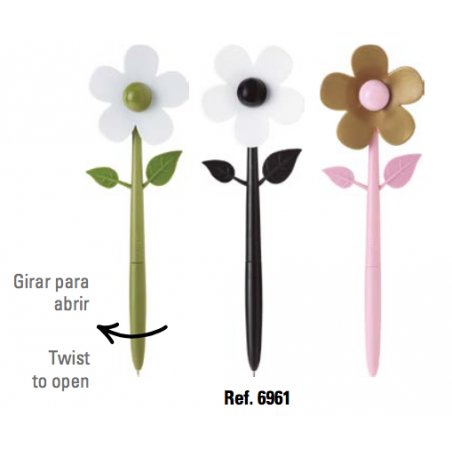 LOT DE 3 STYLOS BILLE MAGNETIQUE "FLOWER SHOP" 6961