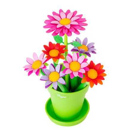 LOT DE 6 STYLOS BILLE AVEC POT "FLOWER SHOP" VIGAR 6963