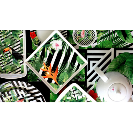 LOT DE 6 PLATEAUX EN PORCELAINE "CORCOVADO" ARD'TIME CORPLAHEX