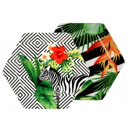 LOT DE 6 PLATEAUX EN PORCELAINE "CORCOVADO" ARD'TIME CORPLAHEX