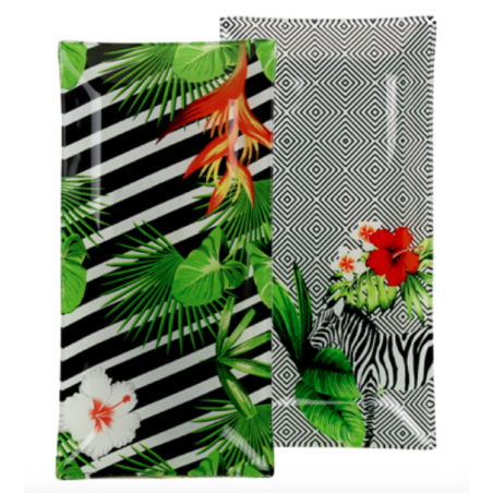 LOT DE 6 PLATEAUX RECTANGULAIRES EN VERRE "CORCOVADO" ARD'TIME CORRECTVER