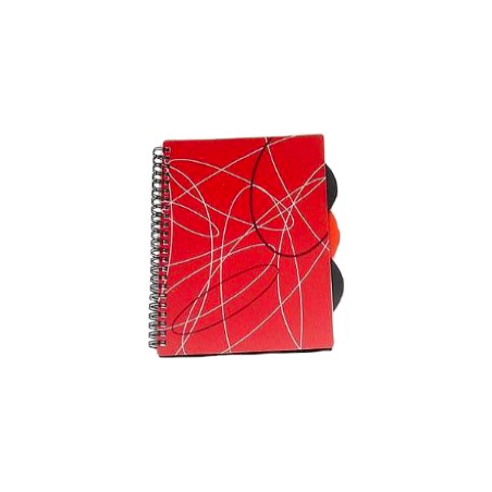 CARNET DE RECETTES ROUGE FORMAT A5 VIERGE AVEC INTERCALAIRES A5PP100VEL