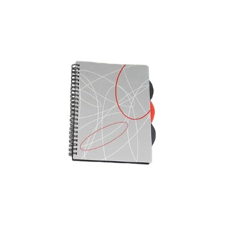 CARNET DE RECETTES GRIS FORMAT A5 VIERGE AVEC INTERCALAIRES A5PP100VEL