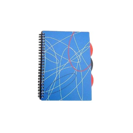 CARNET DE RECETTES BLEU FORMAT A5 VIERGE AVEC INTERCALAIRES A5PP100VEL