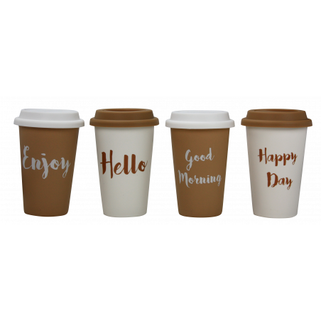 LOT DE 4 MUGS A CAFE "COFFEE SHOP" ARD'TIME CS-STAR