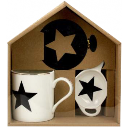 COFFRET MUG + REPOSE THE + POCHOIR "JOUR POLAIRE" ARD'TIME JP-STAR