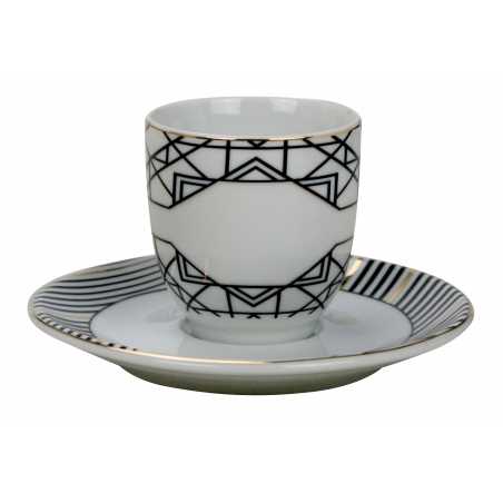 LOT DE 6 TASSES A CAFE 90ML AVEC SOUCOUPES "JULIETTE" ARD'TIME JU-TASCAF