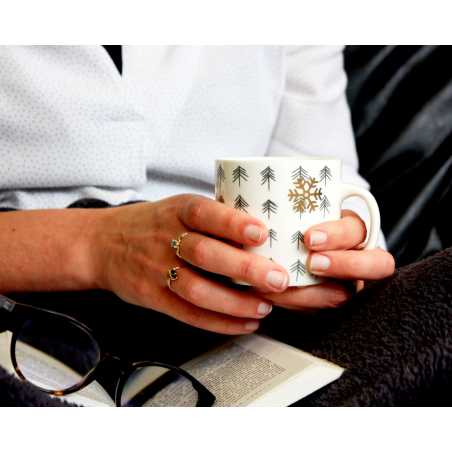 COFFRET 4 TASSES 160ML EN PORCELAINE "JOUR POLAIRE" ARD'TIME JP-4TAS1