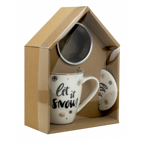 COFFRET MUG + FILTRE A THE + REPOSE THE "JOUR POLAIRE" ARD'TIME JP-SNOW