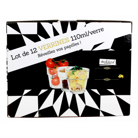 LOT DE 12 VERRINES EN VERRE 100ML "JULIETTE" ARD'TIME JU12VER