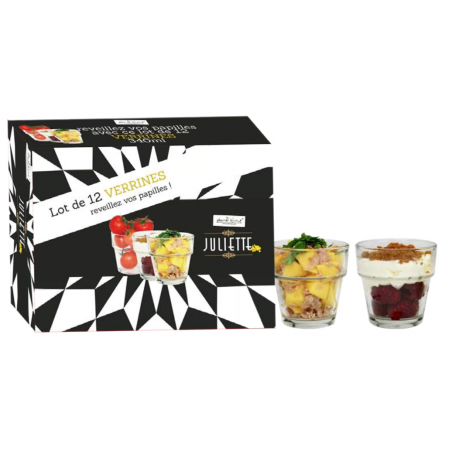LOT DE 12 VERRINES EN VERRE 100ML "JULIETTE" ARD'TIME JU12VER