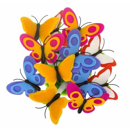 LOT DE 12 STYLOZ BILLE "FLOWER SHOP" PAPILLON JAUNE VIGAR 6953