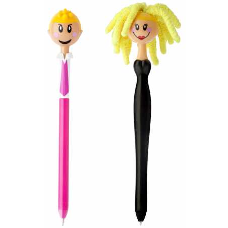 COUPLE DE STYLOS BILLE "DOLLS" ROSE/NOIR VIGAR 4986/1