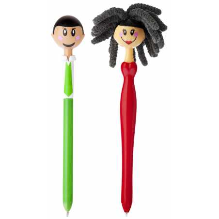 COUPLE DE STYLOS BILLE "DOLLS" VERT/ROUGE VIGAR 4986/2