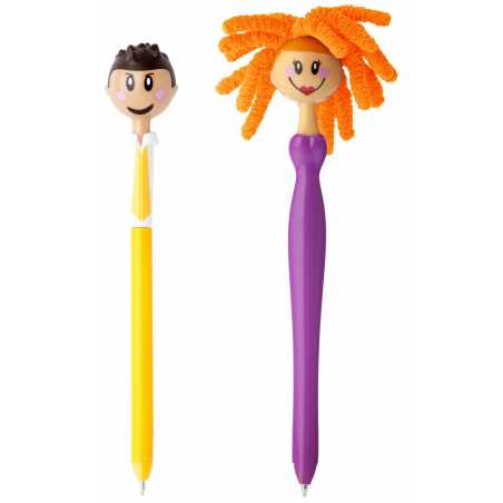 COUPLE DE STYLOS BILLE "DOLLS" JAUNE/MAUVE VIGAR 4986/3
