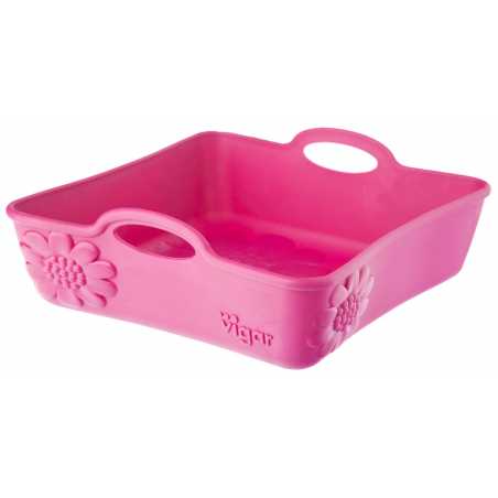 PLATEAU A PAIN 22CM "KOSY" ROSE VIGAR 3552/3