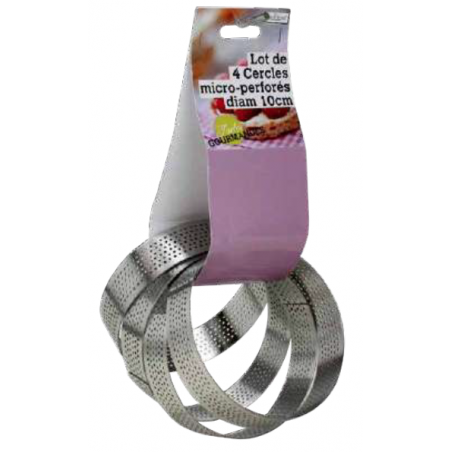 LOT DE 4 CERCLES 10CM MICRO PERFORE "MES TARTES GOURMANDES" ARD'TIME TG-4PERF
