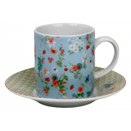 LOT DE 6 TASSES 100ML AVEC SOUS TASSE "OZIO" ARD'TIME OZTASCAF-F