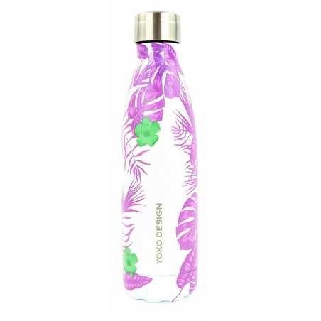 BOUTEILLE 500ML ISOTHERME "TROPICAL" JUNGLE MAUVE YOKO DESIGN 1633/8085