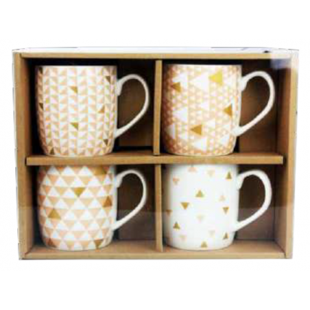 COFFRET 4 TASSES 160ML EN PORCELAINE " INSTANT POUDRE " ARD'TIME FDM4TAS1